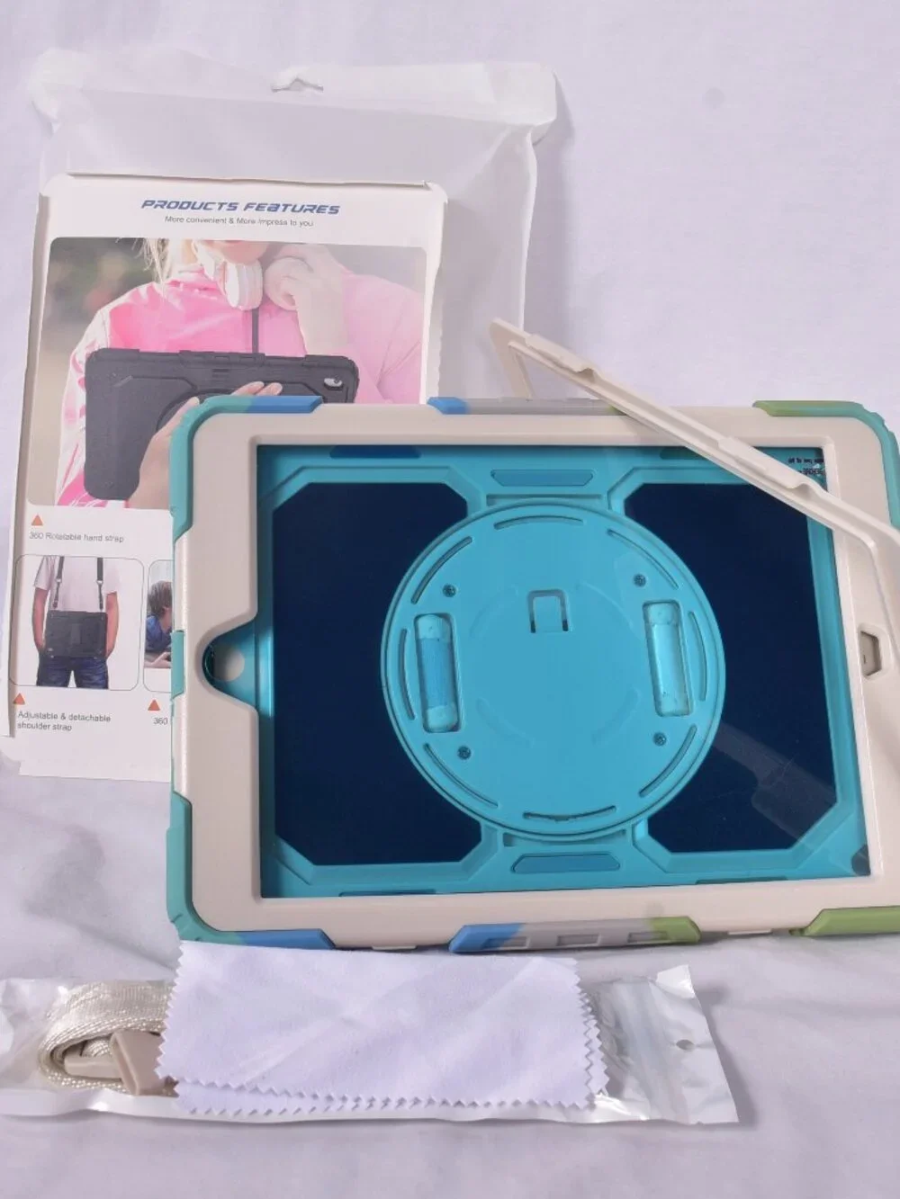 Shock Proof Tablet Case Fashion Defense Case 10.2 Milky Mul Light Blue